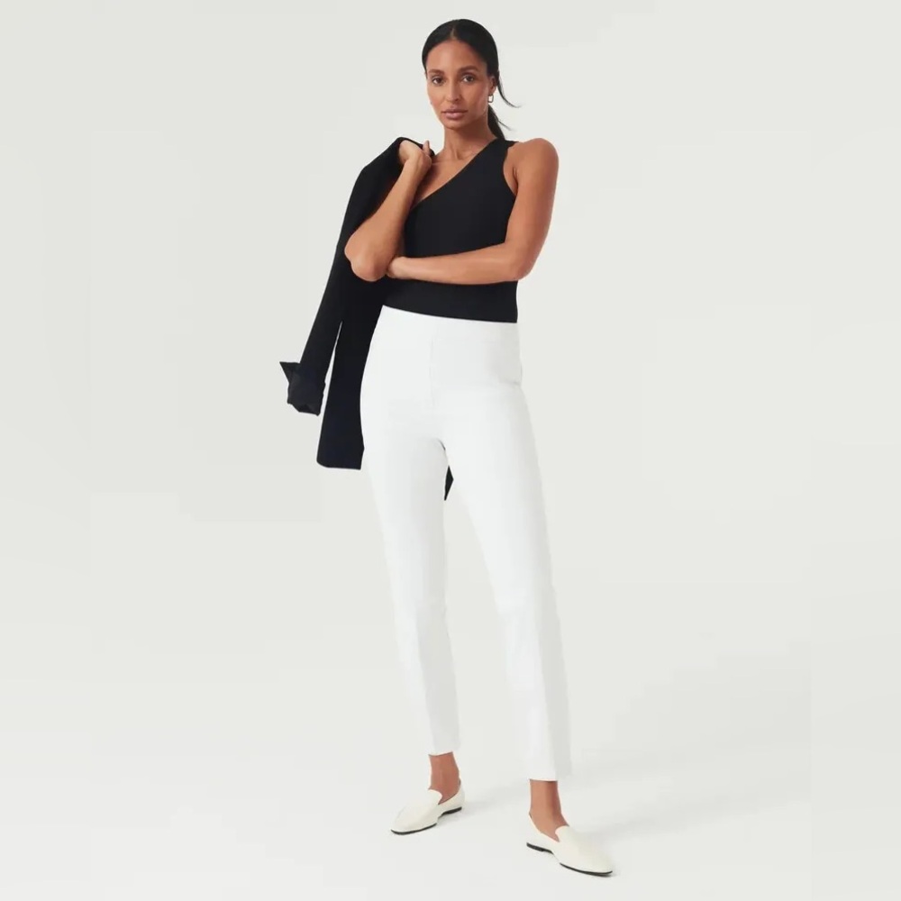 SPANX Slim Straight Petite White Pants LGP NWT